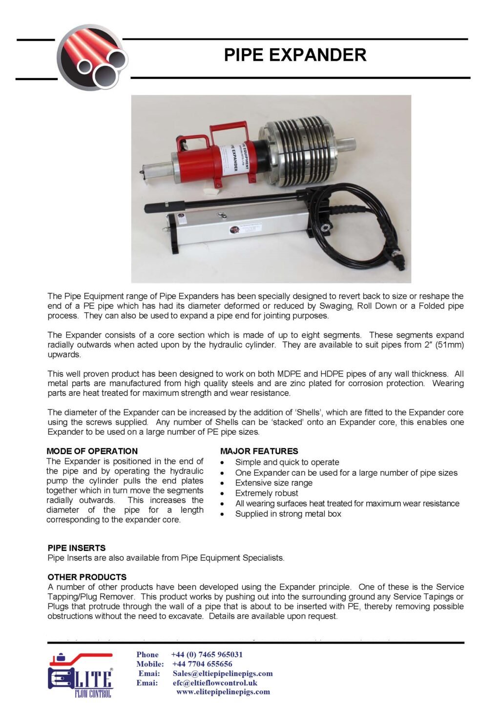 Pipe Plug Expander PIPE EXPANDER SUPPLIERS